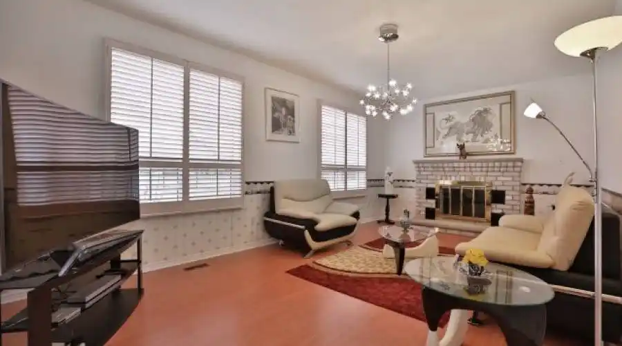 Sunken Family Room with Fireplace