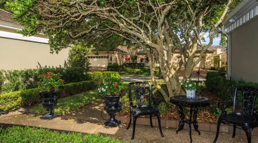 Courtyard Entry -framed by Boxwoods